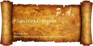 Pigniczki Árpád névjegykártya