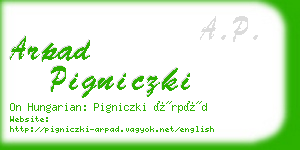 arpad pigniczki business card